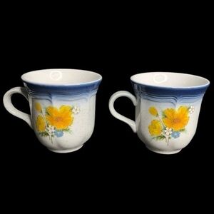 2 Mikasa Country Club Amy 3 3/8” Mugs CA503 JAPAN in EUC